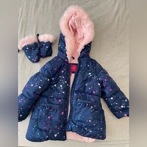 London Fog Navy and Pink Patterned Jacket
